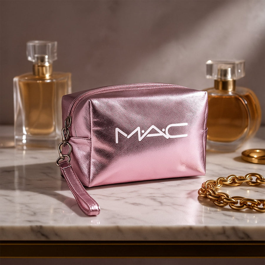 Metallic Travel Makeup Pouch - (1 Pc / Mix Design)