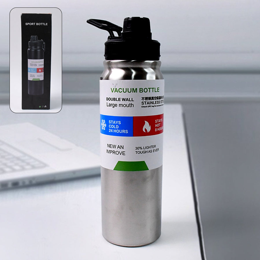 Stainless Steel Double Wall Vacuum-Insulated Drink Water Bottle (600 ML Approx)