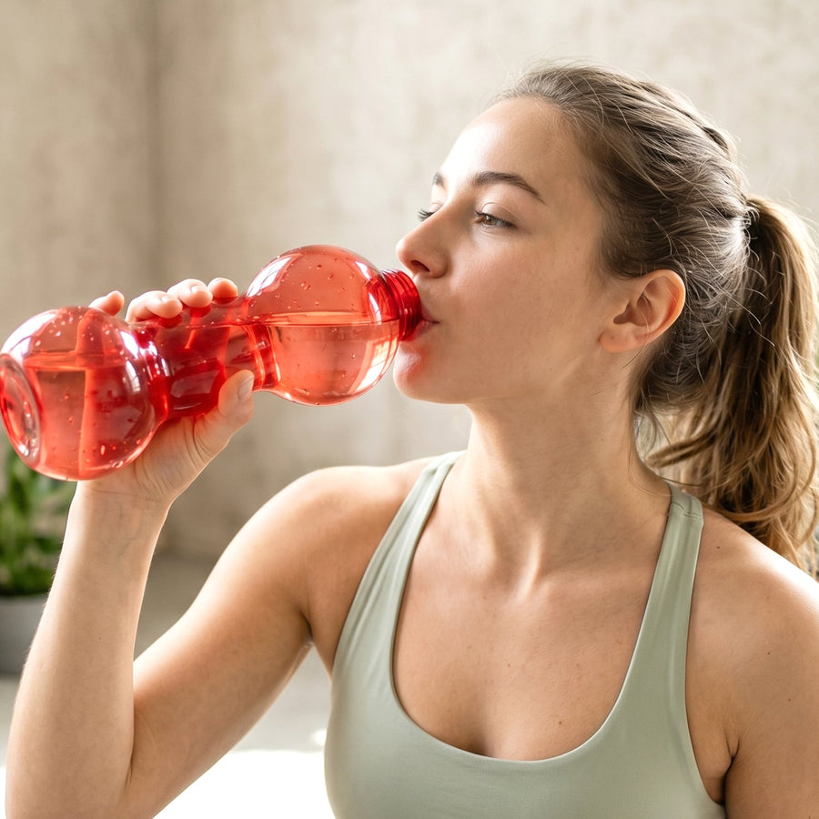 Plastic Dumbbell Shaped Water Bottle 550 ML for Fitness and Daily Hydration